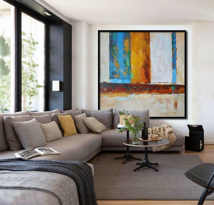 Large Contemporary Art Acrylic Painting,Oversized Contemporary Art,Original Abstract Painting Canvas Art,Red,Yellow,Blue,White.etc